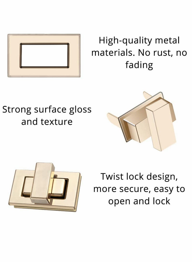 Purse Wallet Twist Lock, 7 Pieces 1.26 x 0.7 Handbag Shoulder Messenger Bag Repair Buckle Latch Lock DIY Leather Craft Accessories Women, Designer, Men, Tailor (Rose Gold) - Image 2